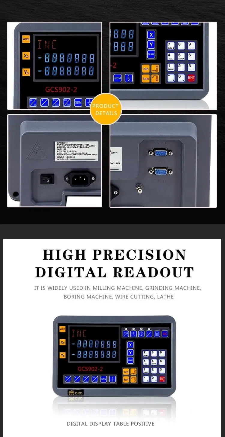 Digital Readout Dro with Digital Encoder Glass Linear Scale for EDM